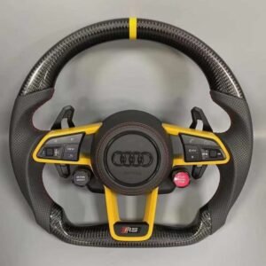 Custom yellow Audi carbon fiber steering wheel