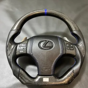 LEXUS SPORT REAL CARBON FIBER STEERING WHEEL BLUE STITCH