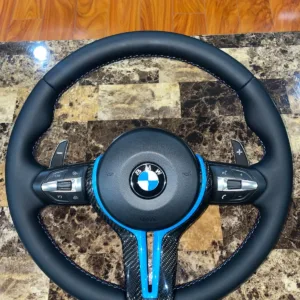 BMW M Performance Baby Blue Carbon Nappa Steering Wheel Set - F10 F06 F12 F13 M5